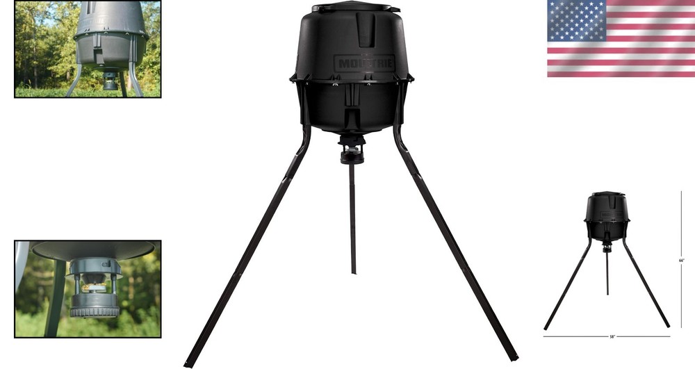 30-Gallon Deer Feeder Tripod - Quick-Lock Hopper System