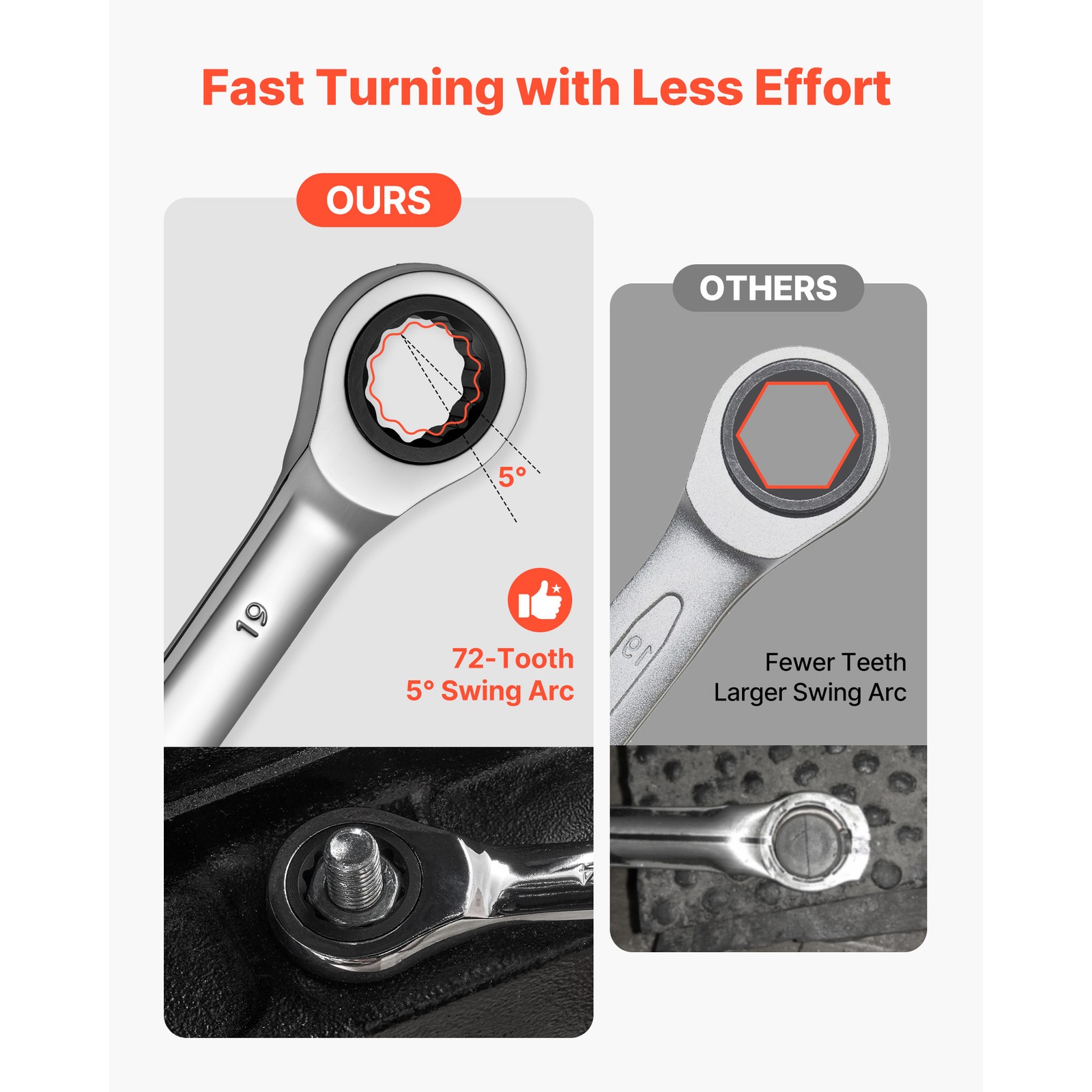 Uimoso 26-Piece Ratcheting Wrench Set for SAE and Metric Repairs