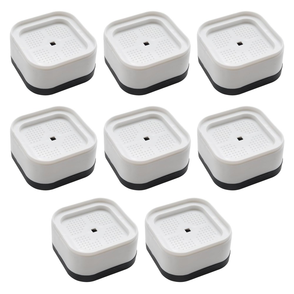 White Adjustable Furniture Risers Square Stackable Bed Raisers 8 PCS