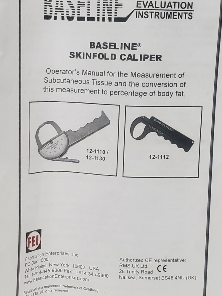 Baseline Skinfold BMI Caliper
