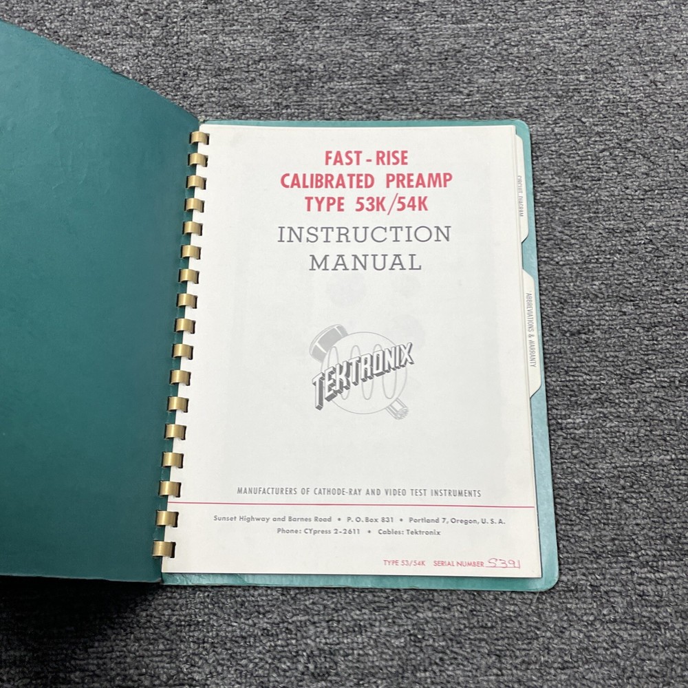 Tektronix Type 53/54K Plug-In Unit Instruction Manual