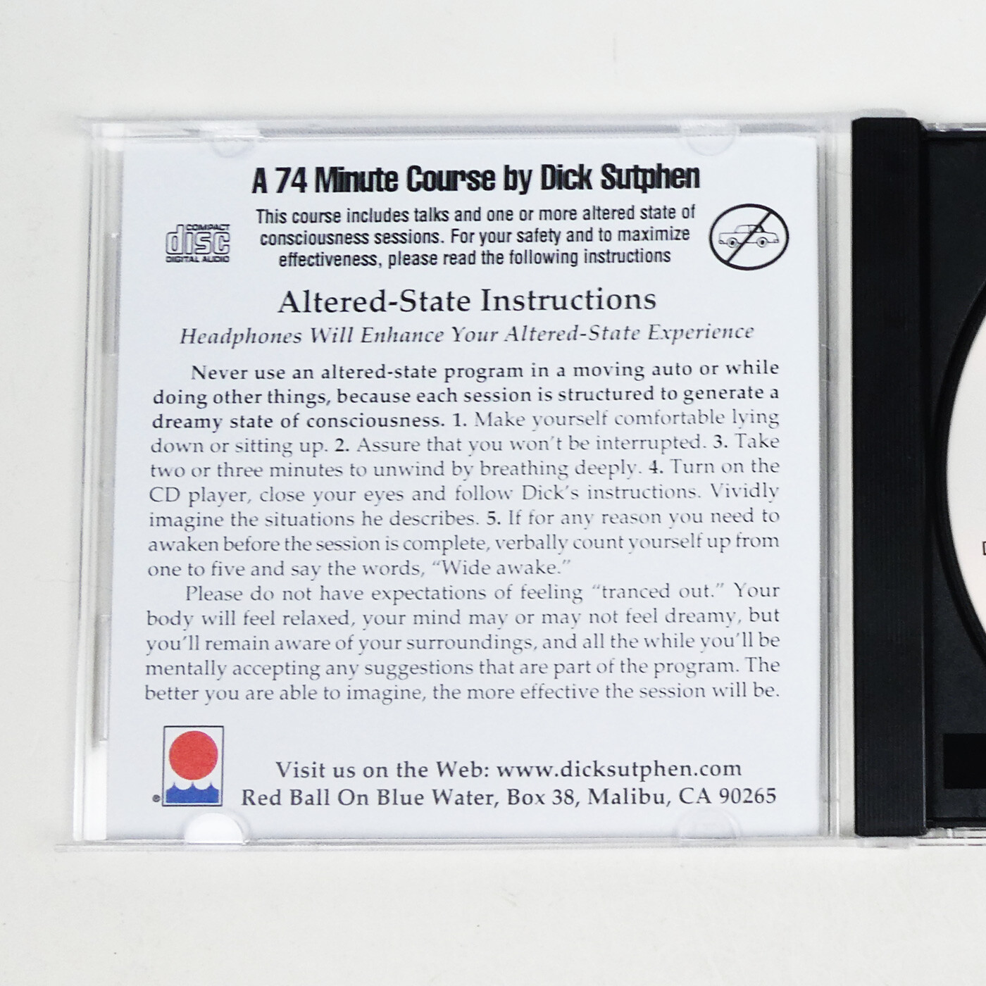 REMOTE VIEWING & TELECRUX POWER CD Telepathy Self Hypnosis Dick Sutphen mind and