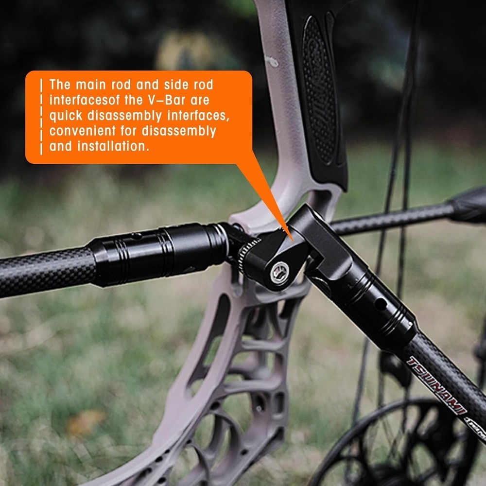 Adjustable V-Bar Mount Quick Disconnect Stabilizer for Archery Bows