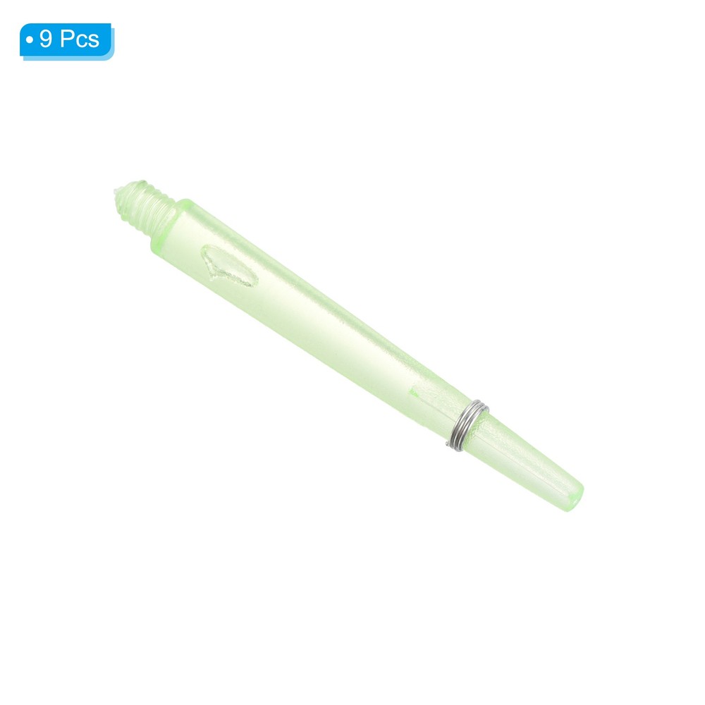 45mm Dart Shafts, Medium 2BA Thread Plastic Dart Stems - 9 Pack (Green)