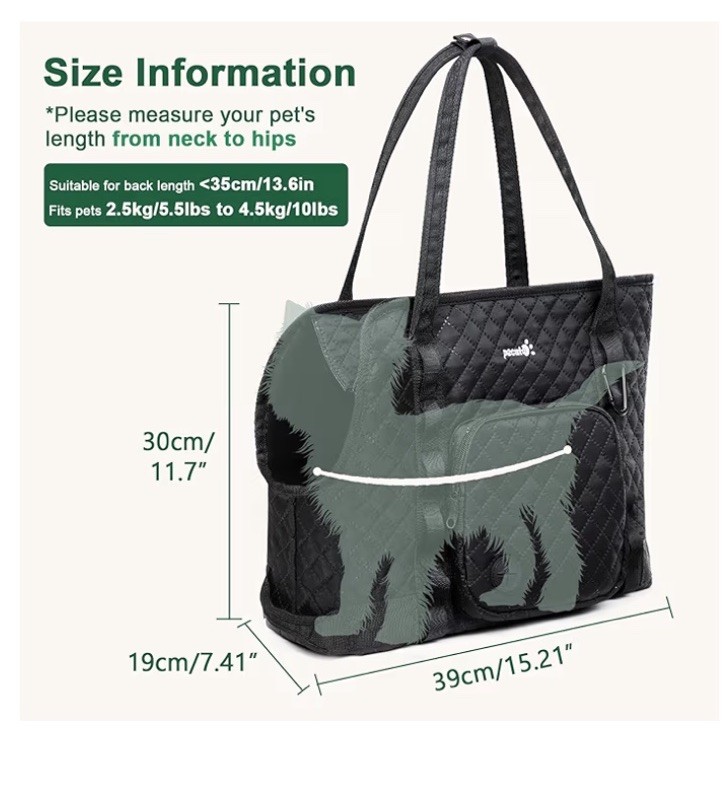 Pecute Pet Hand Bag, Black