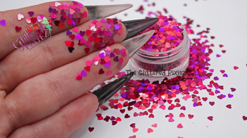 DIVINE MISS RASPBERRY HEART shape Glitter- Pixie Shapes