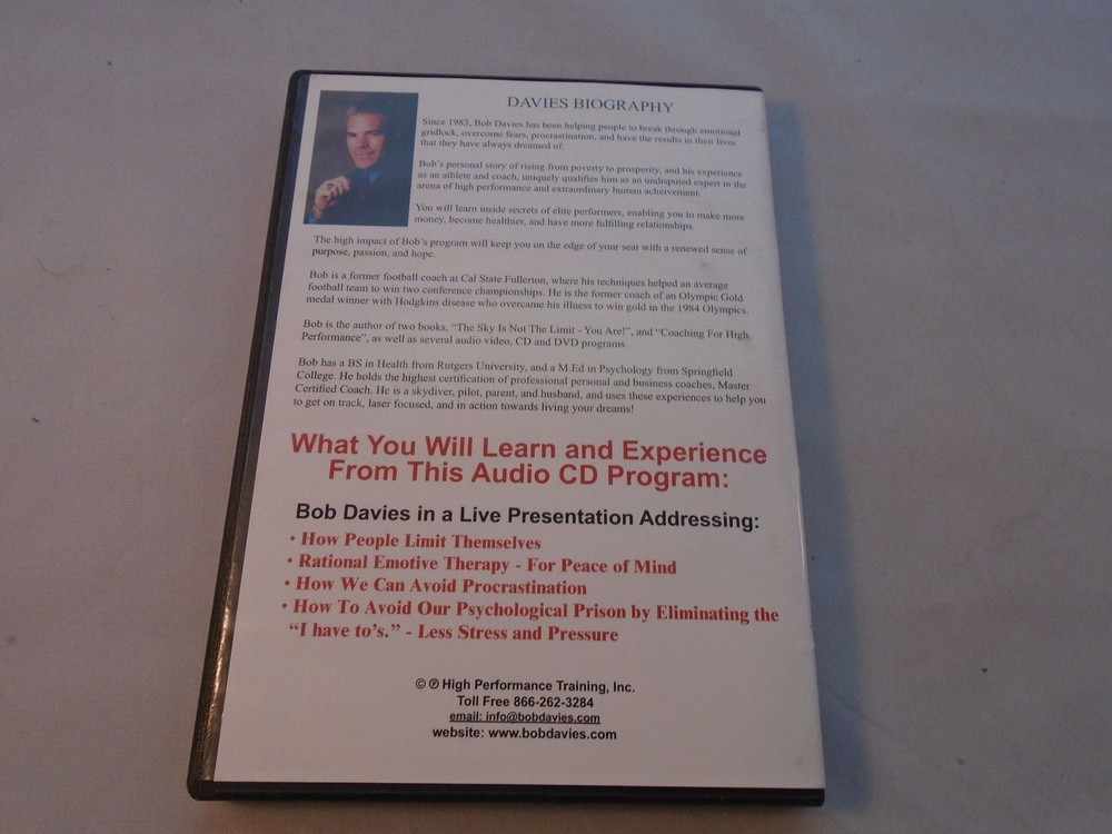 Bob Davies Overcome Procrastination NOW 4 Audio CD Set W/ Textbook On CD EUC