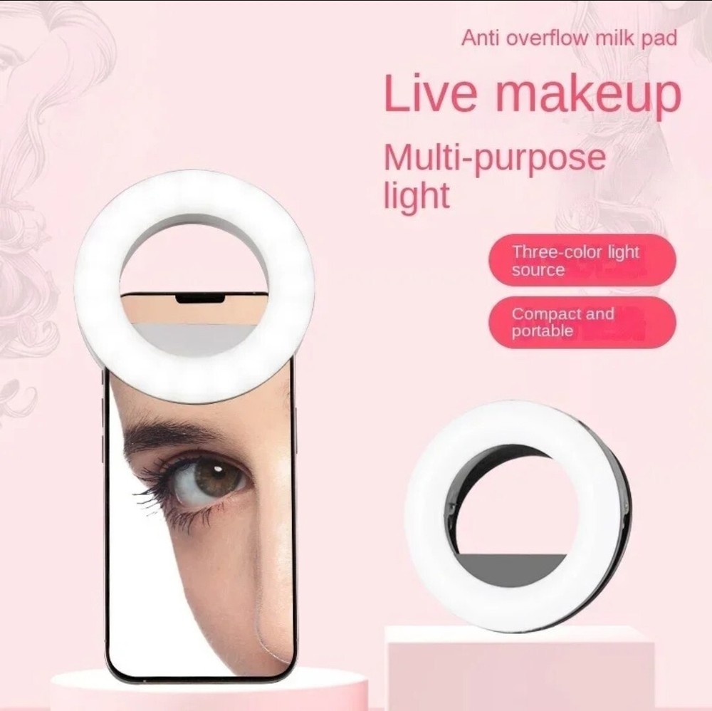 3 Modes Selfie LED Ring Fill Light Camera Rechargeable for iPhone Android Phone