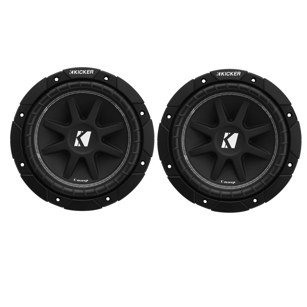 (2) Kicker C84 8" Comp Series Single 4-ohm Subwoofer