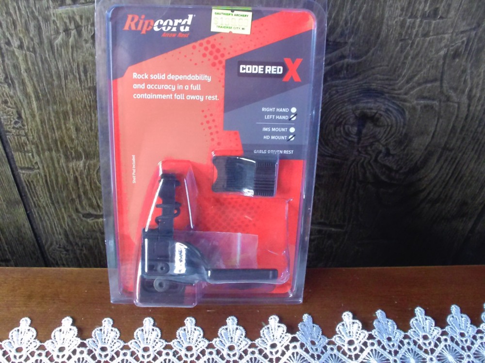 RIP CORD CODE RED X ARROW REST LEFT HAND HD MOUNT-RCCRX-L