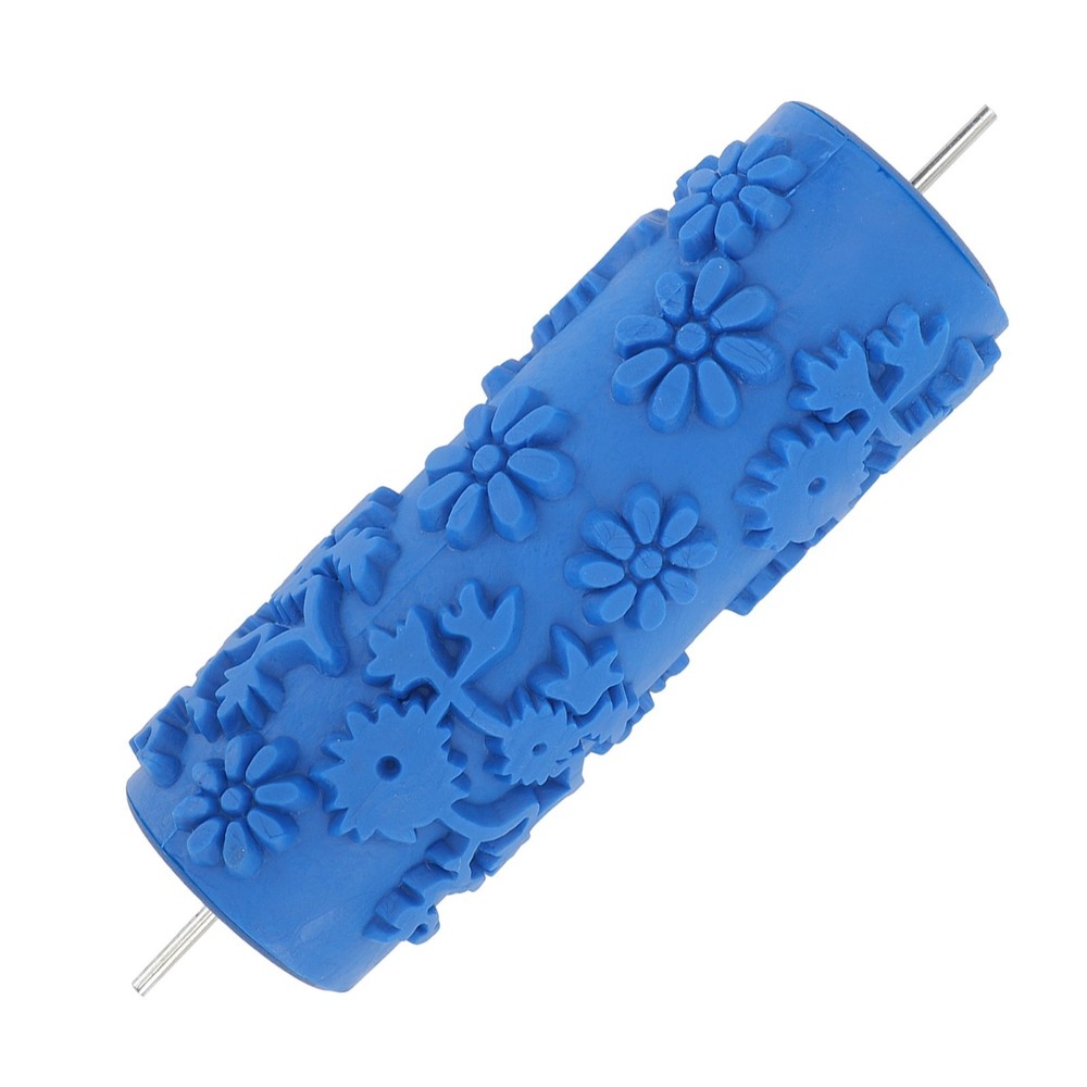 Pattern Paint Roller 5 Inch Flower Design Rubber Decorative Texture Roller