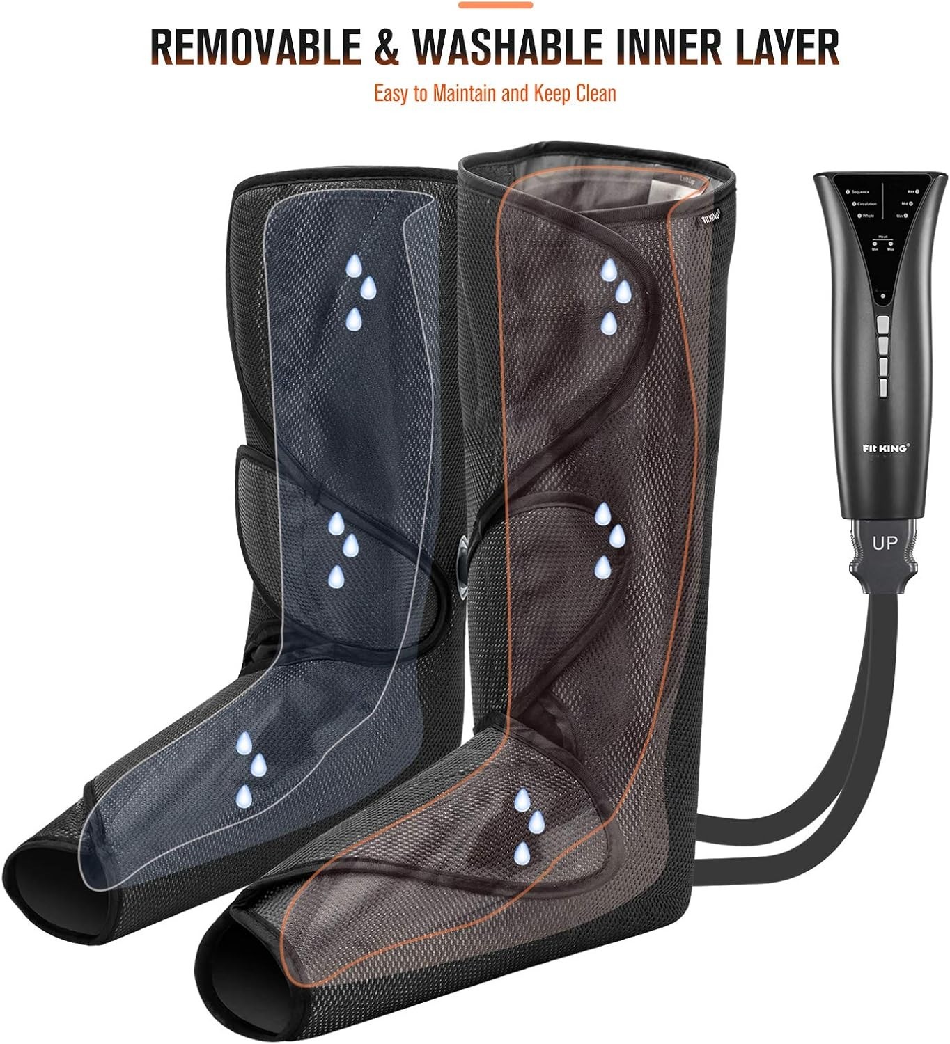 Air Compression Leg and Foot Massager with Heat for Circulation and Pain Relief