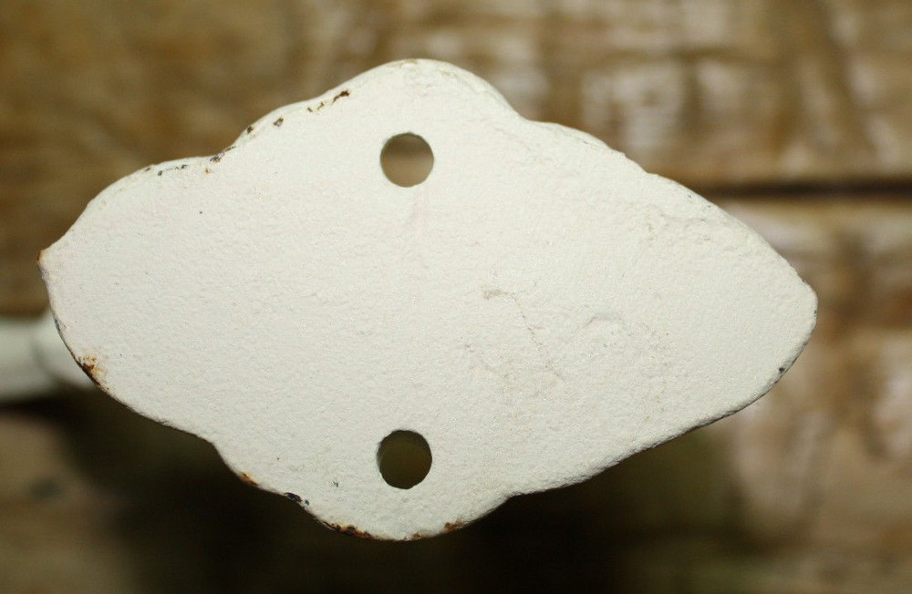 8 Cast Iron White Victorian Style Coat Hooks Hat Hook Rack Hall Tree SCHOOL.