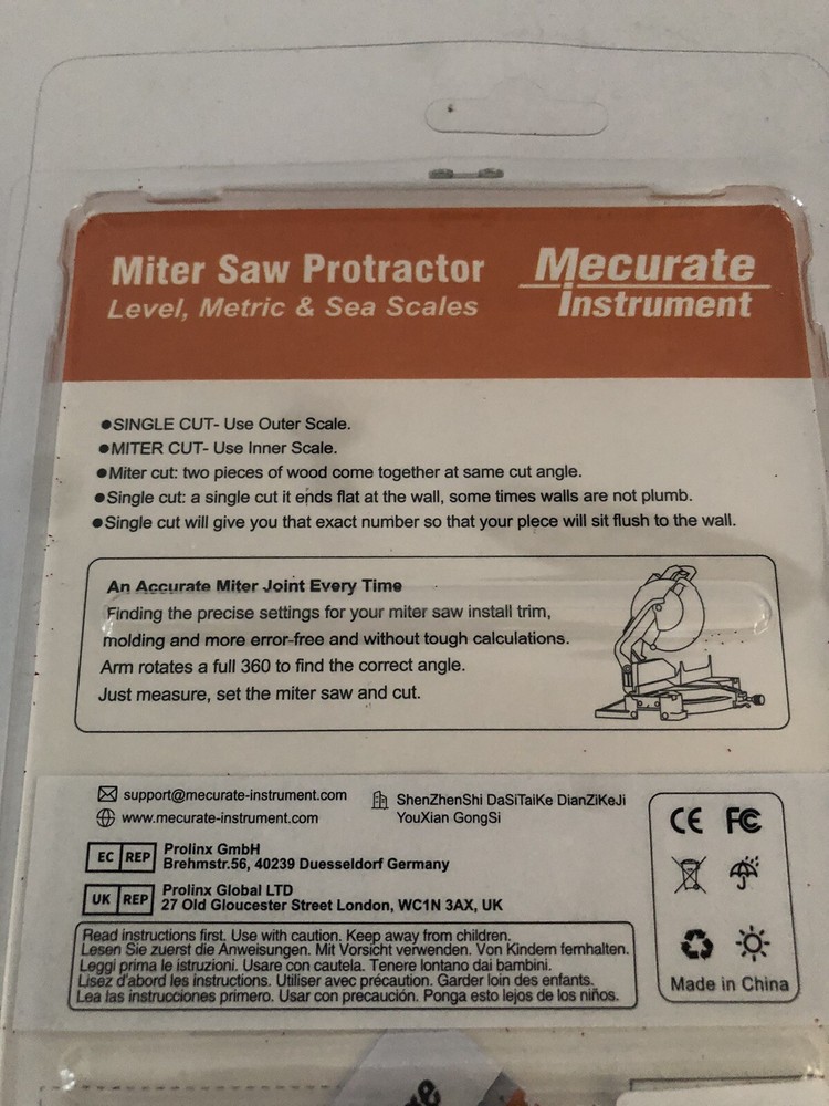 Miter Protractor Angle Gauge Inside/Outside Measuring Miter Cuts Carpentry Crown