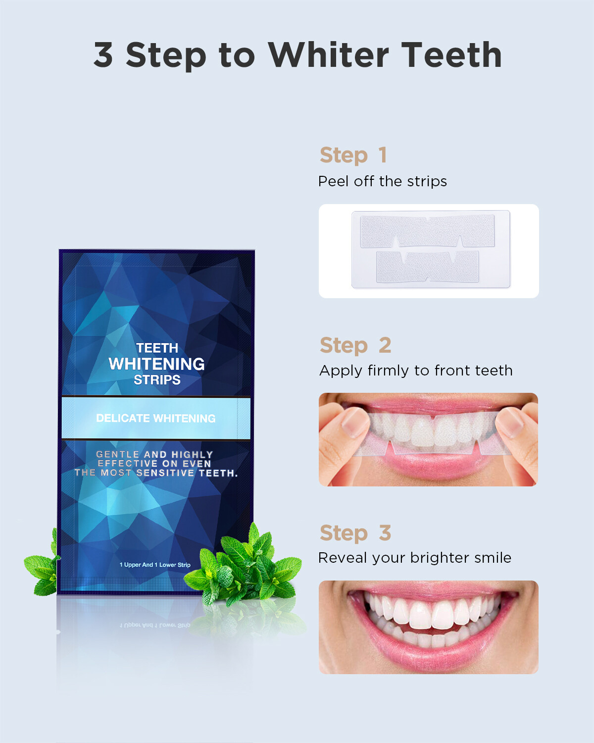 Fairywill 28PCS Teeth Whitening Strips Tooth Rapid Bleaching Teeth White Strips