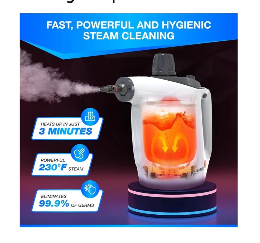 Multipurpose High-Temp Handheld Steam Cleaner w Tools Quick Heating By Gearwiz