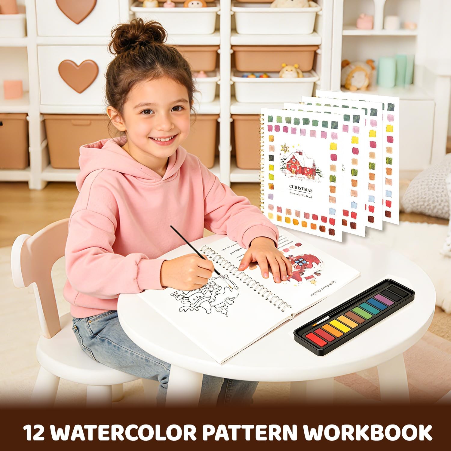 Watercolor Workbook for Beginners - Complete Watercolor Painting Kit with 12 ...