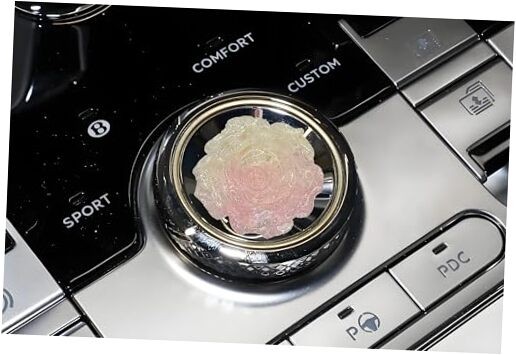 Push to Start Button Cover，Engine Start/Stop Resin Flower Starter Light Pink