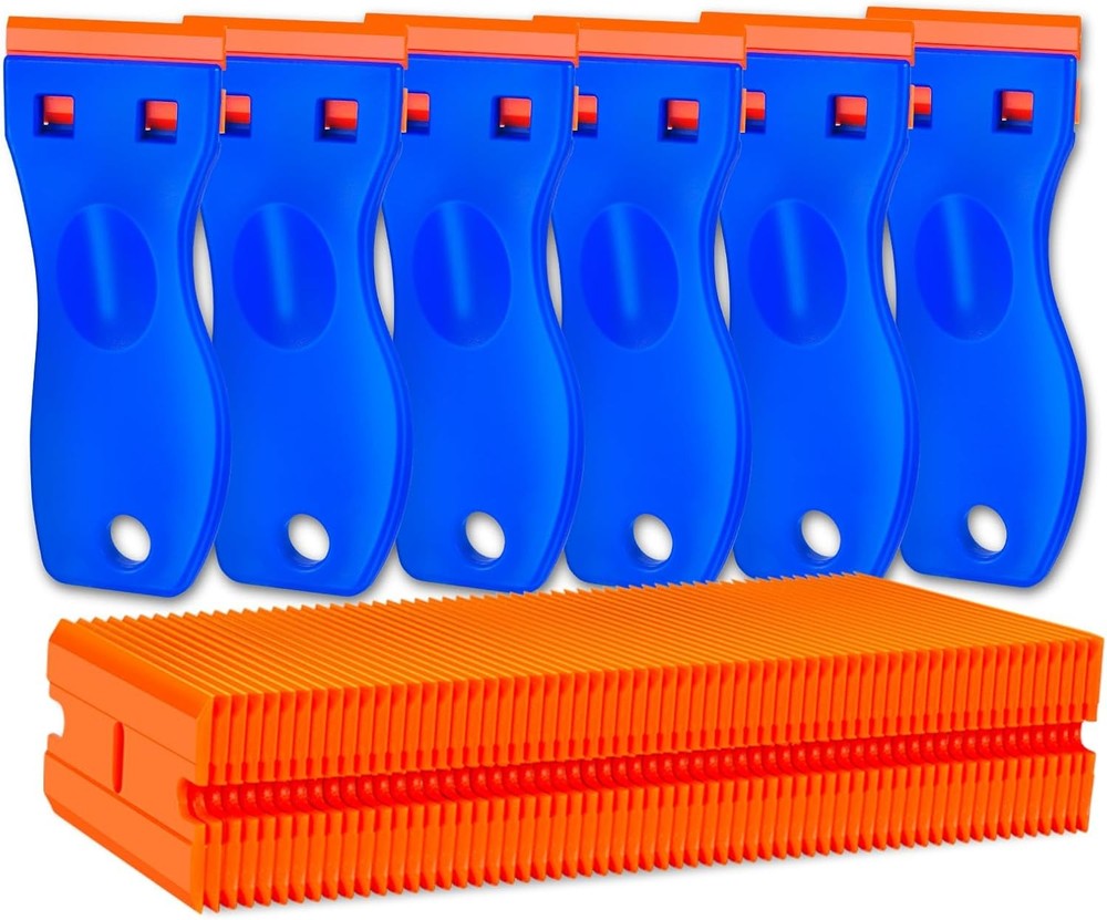 Plastic Razor Blade Scraper Tool, 6 Pcs with 60 Plastic...