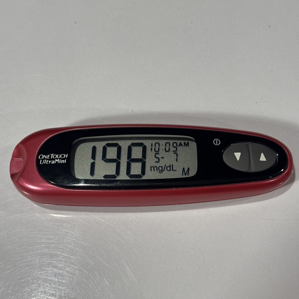 OneTouch UltraMini Glucose Meter Kit w/ Case & Lancing Device Used