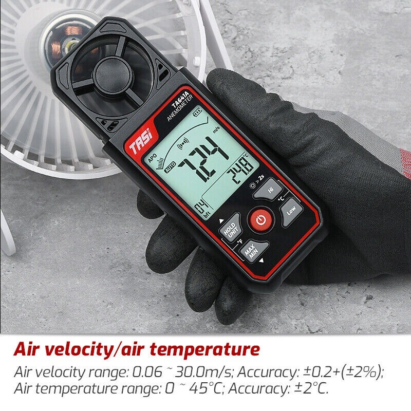TA641A Digital Anemometer Handheld Wind Speed Gauge Meter Anemometro Windmeter