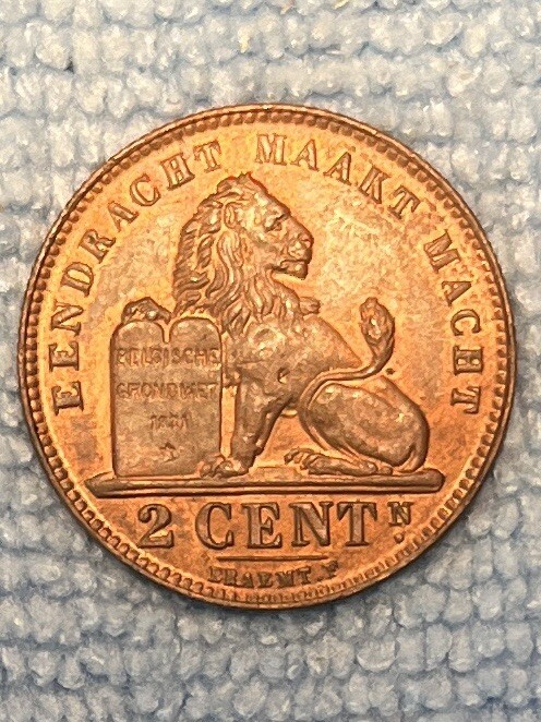 Belgium - 2 Centimes 1919 - Dutch