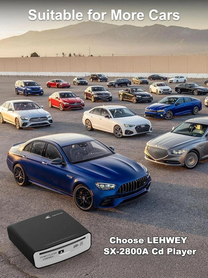 External USB CD Player for Car Portable Plug In CD Player with Remote Control