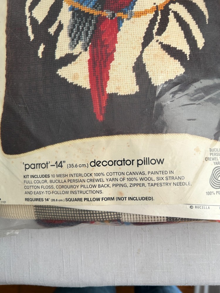 Bucilla Needlepoint Kit Parrot - 14" Decorator Pillow