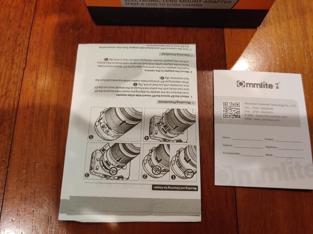 Commlite COMIX Electronic Lens Mount Adapter CM-EF-EOSM