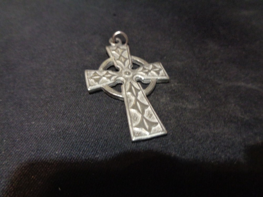 2" Celtic etched Pewter Cross