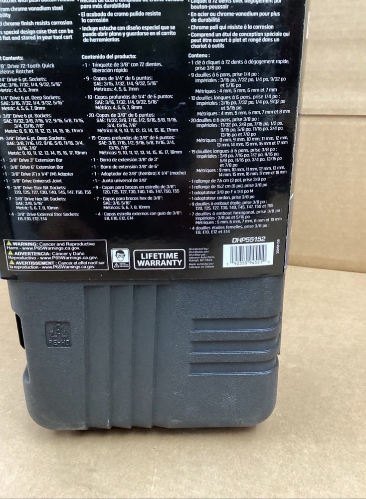 Diehard 3/8" Drive Tri-fold Ratchet Socket Set - 83 Piece- (DHP55152)