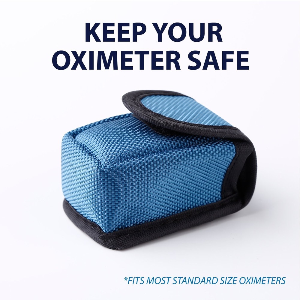 Lightweight Blue Nylon Pulse Oximeter Case - Secure & Stylish Carrying Solution