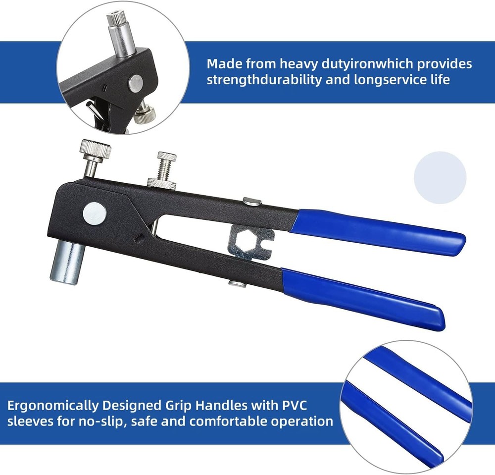 86 Pcs Heavy Blind Rivet Nut Tool Kit Hand Riveter Wrench Threaded Insert...