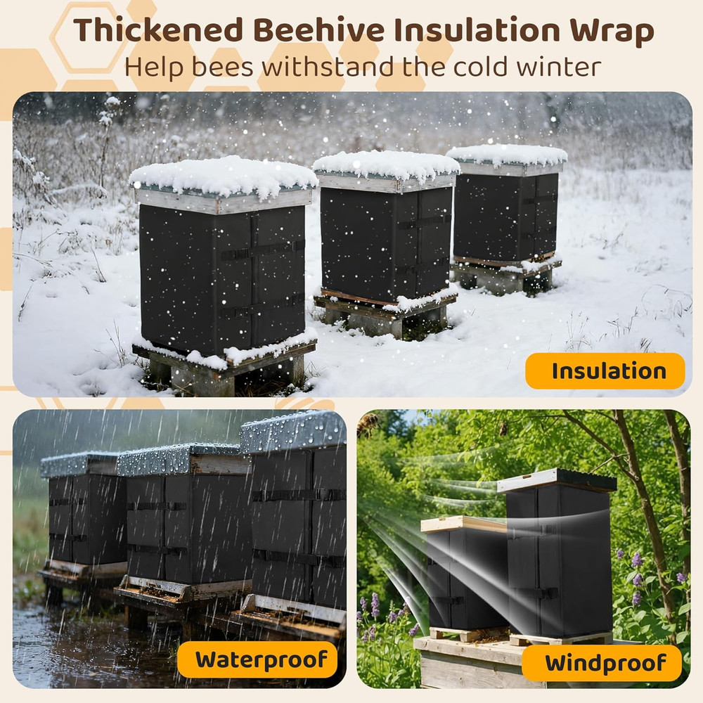 Winter Bee Hive Wrap 8 10 Frame Hives Adjustable Protector Beekeeping Supplies