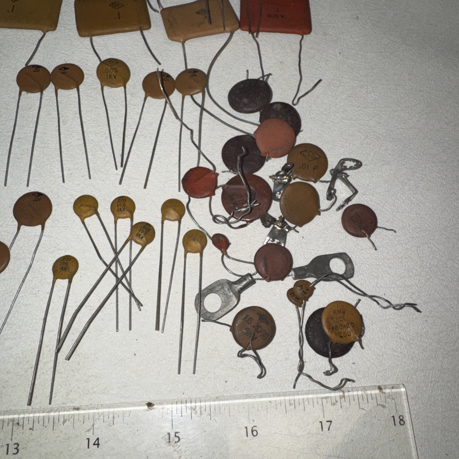 Assorted Lot of 100+ Ceramic Disc Capacitors - Variety Values, Power & Brands