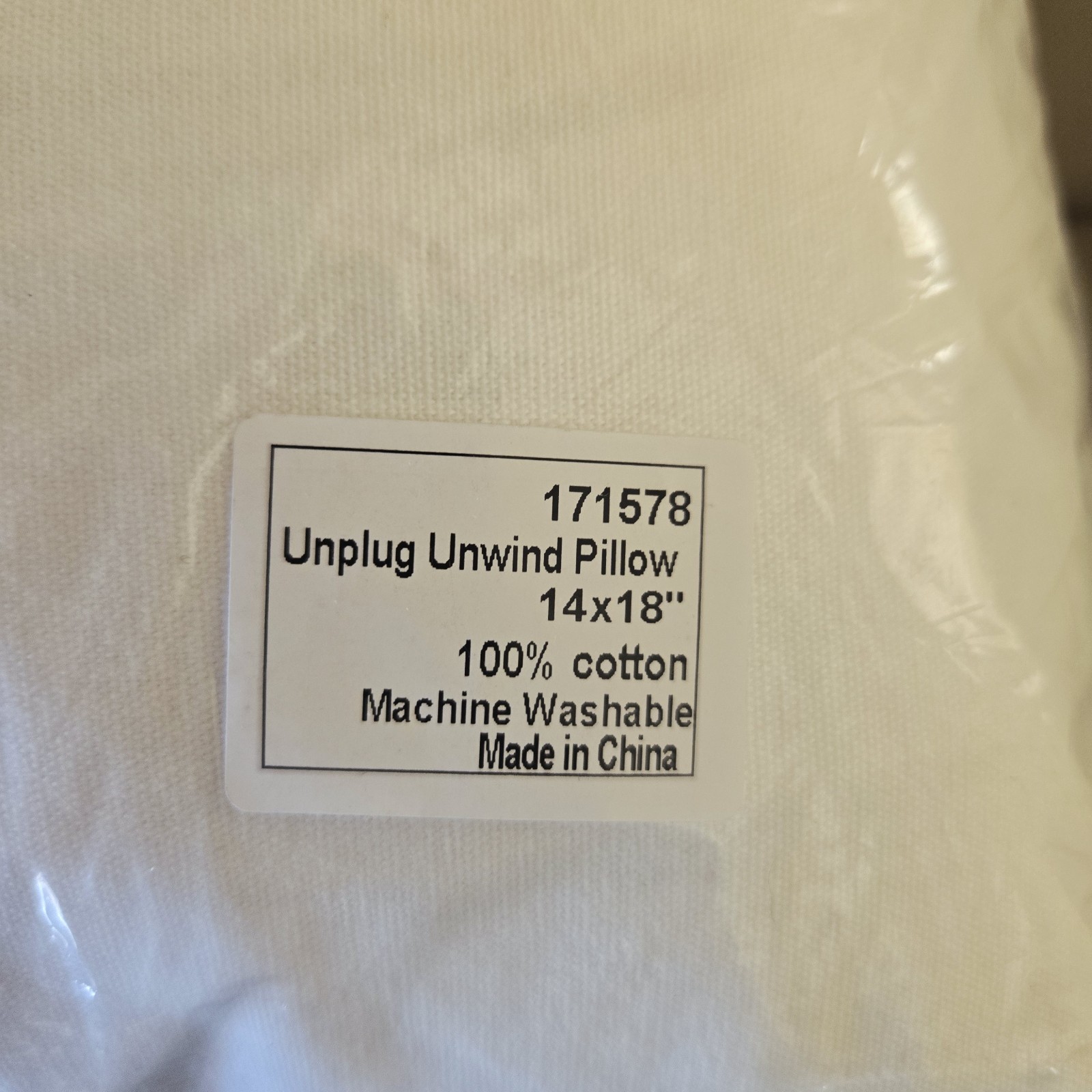 Grandin Road Unplug Unwind Pillow 14 x 18 Word Art Embroidered Accent Pillow NEW