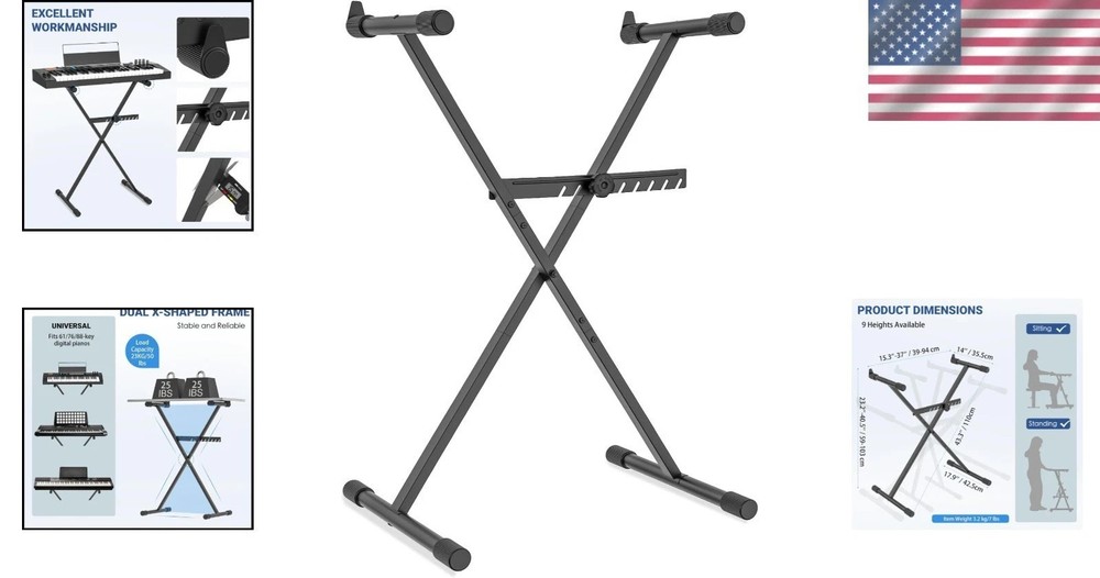 Versatile Digital Piano Stand, 100 lb Capacity