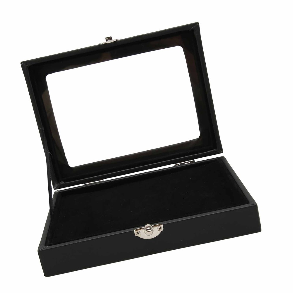 Pin Display Case Orderly Storage Transparent Dustproof Black Badge Storage Box