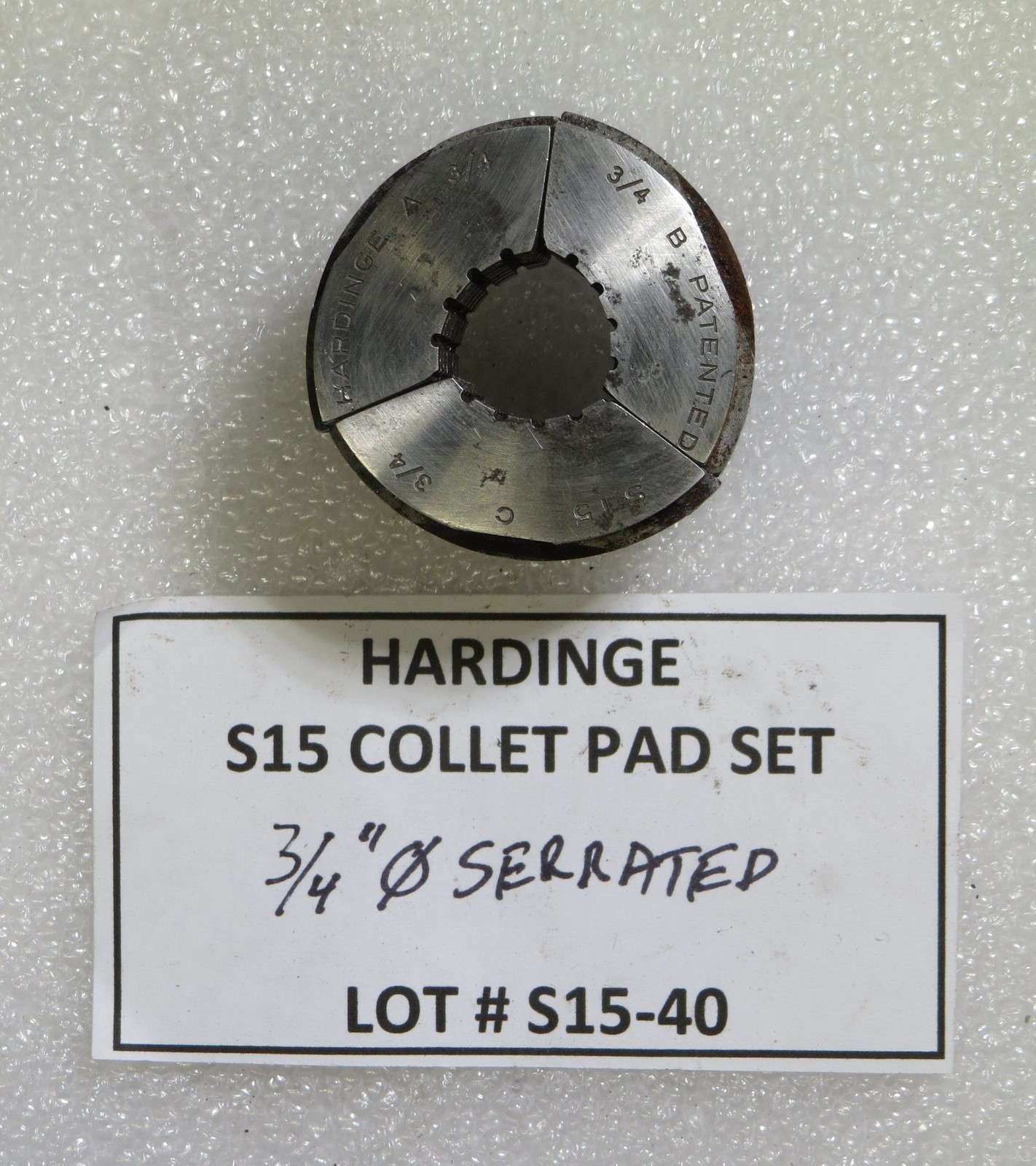 HARDINGE S15 COLLET PAD SET LOT 10-H10 - 3/8" SQUARE