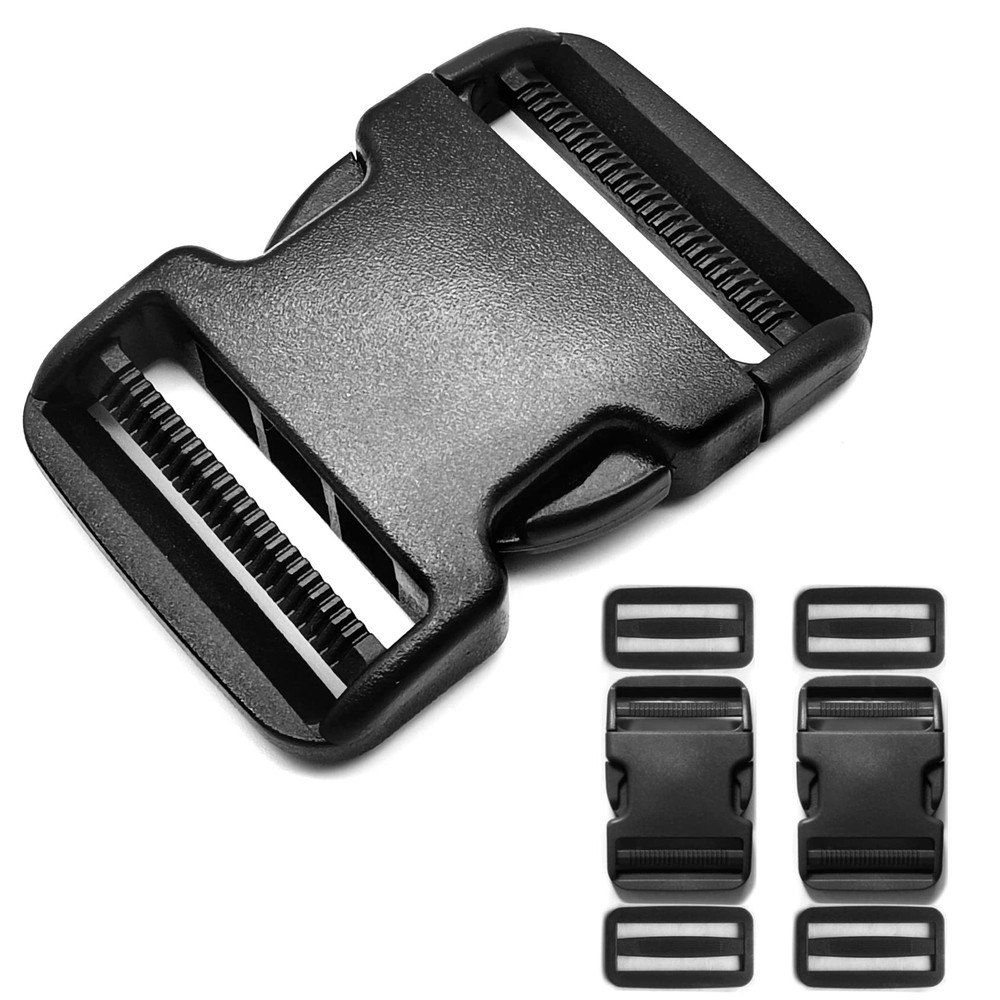 Buckles for 2" Straps Side Release Buckle 4PCS Plastic Tri-glide Slide Clip