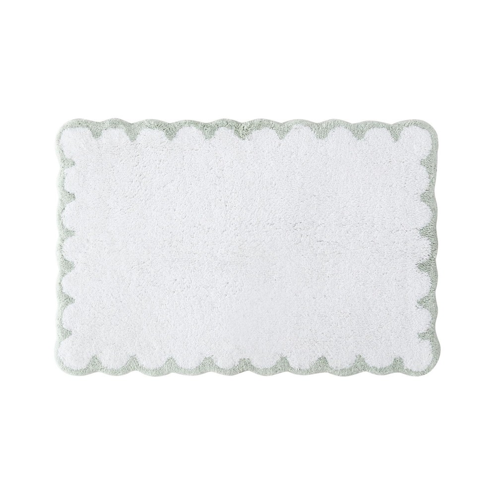 Peri Home Scalloped Bath Rug - Soft & 1'8" x 2'6" (Rectangular), Sage