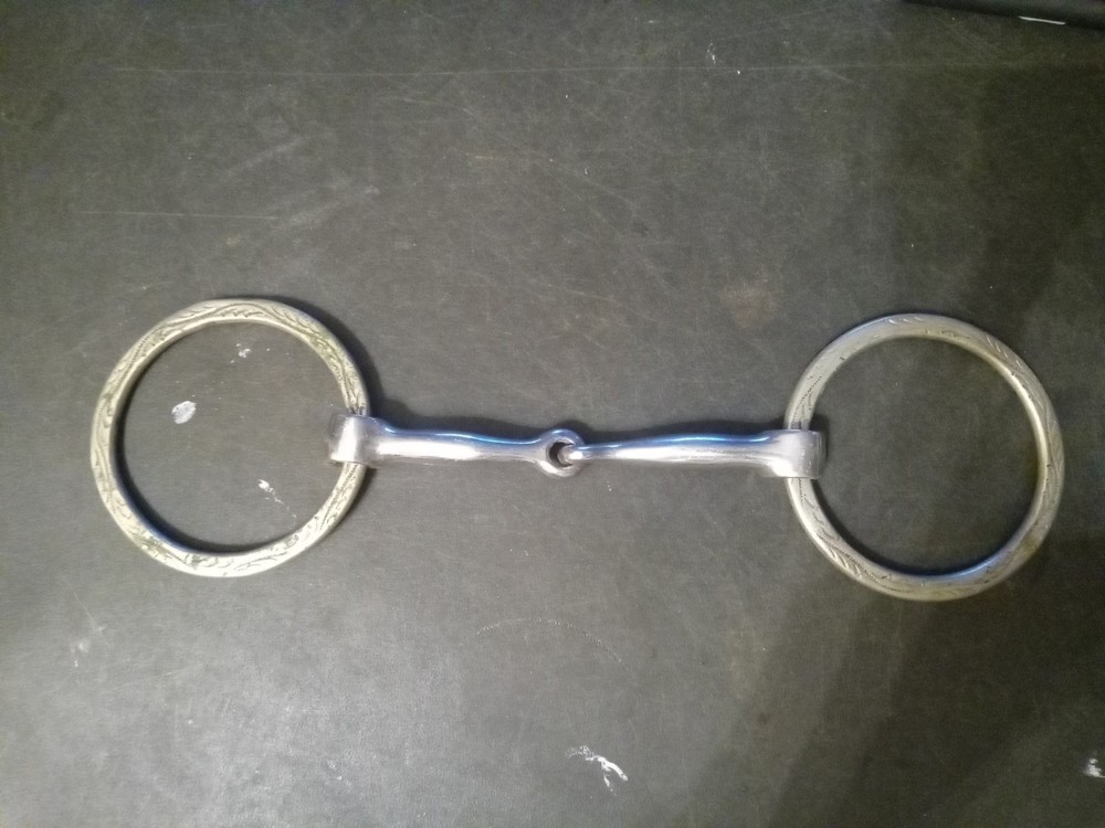 used show snaffle bit 5 in mouth engraved  cheeks