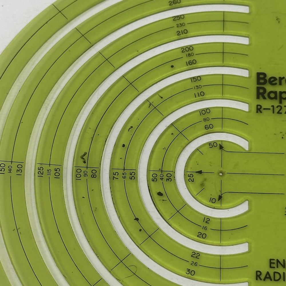 Rapidesign R-127 Civil Engineers Radius Guide Template Drafting Tool VG