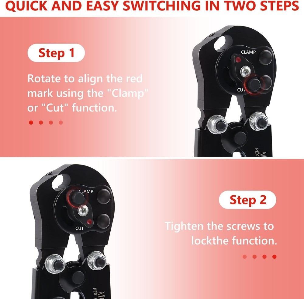 Pex Crimping Tool Cinch and Remove Dual-Function Pex Crimp Tool Ratchet Pex Pipe