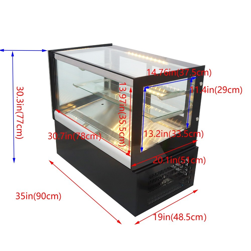 Refrigerated Cake Showcase 35.4"Right Angle Show Case W/Defogging Function 220V