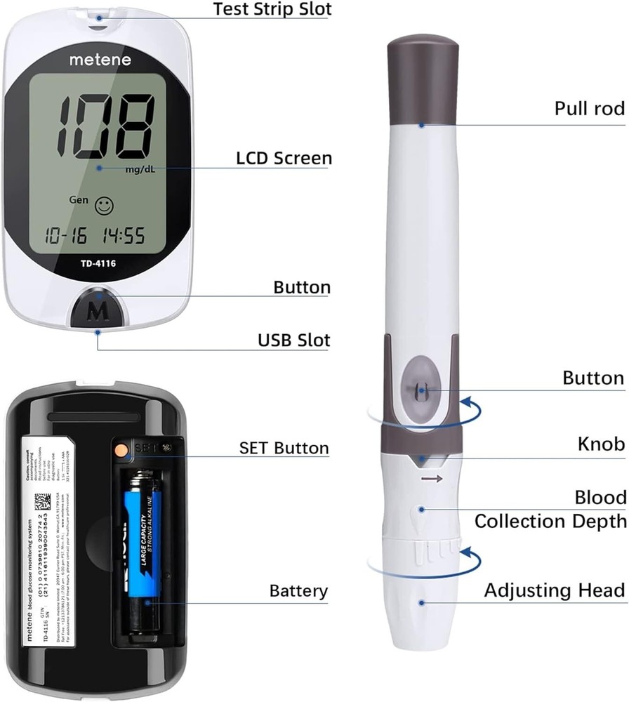 Precision Glucometer Kit - Advanced All-in-One - Large Display - Easy to Use