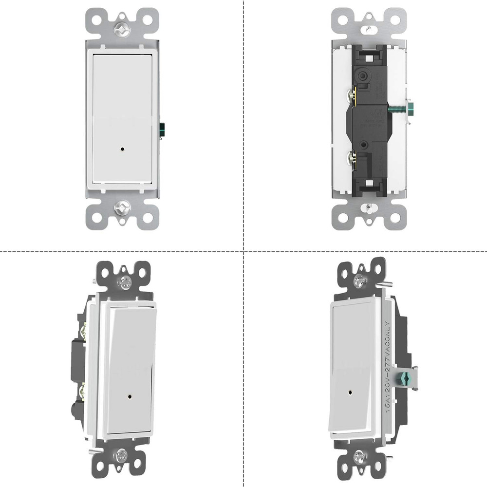 2 Pack Illuminated Light Switch,Paddle Rocker Wall Switch with LED Night Light,