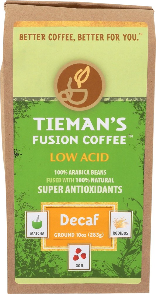 Tiemans Coffee, Coffee Decaffinated Ground, 10 Ounce