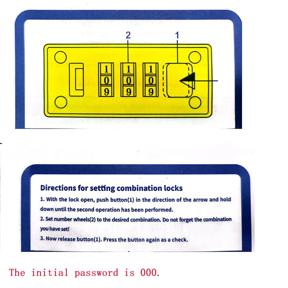 2 Pcs Tool Box Hasp Luggage Combination Lock Briefcase Replacement Lock