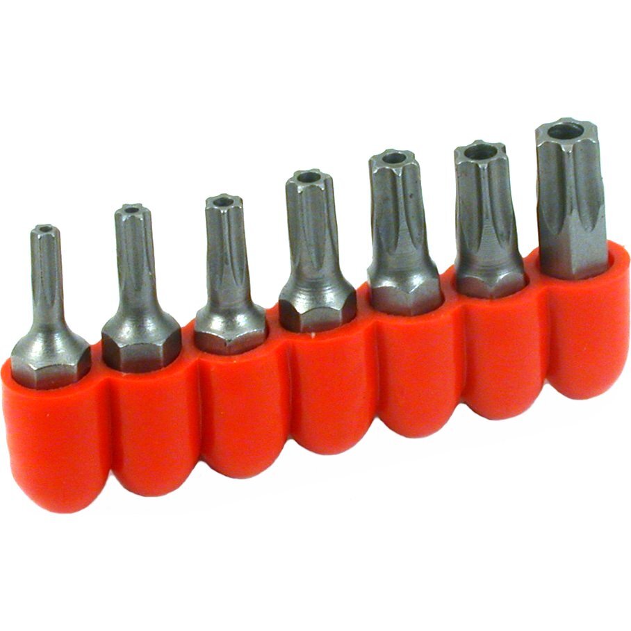 7 Tamper Resistant Torque Bits Sizes T10-T40